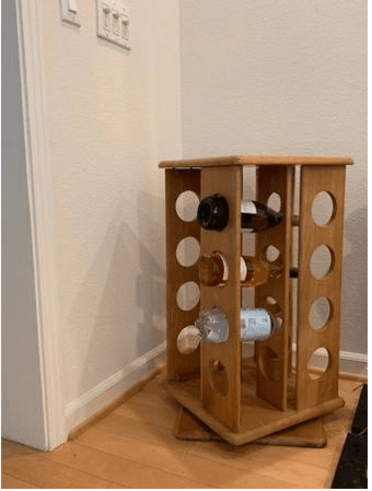 Spinning retro wine rack, wood 1