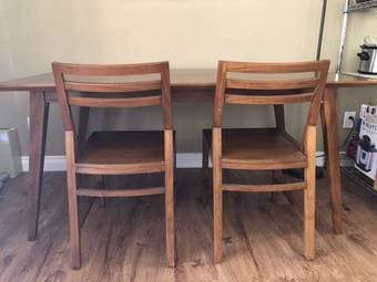 Solid Wood Walnut Dining Table and Chairs Set Scandinavian Designs 1