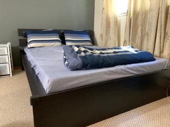 Bed frame with headboard, great condition, very solid 1