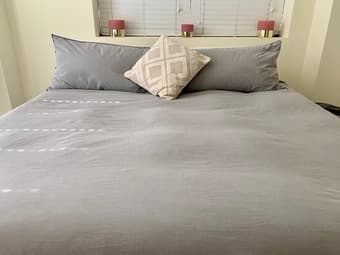 Moving Sale! KING BED with Pillowtop Mattress (Bedding Included)! 3