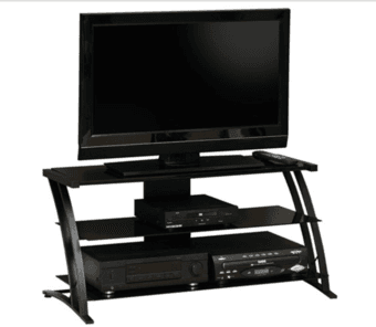 Black Glass Metal 3 Level TV Stand 42" New Media Console $80 OBO 3