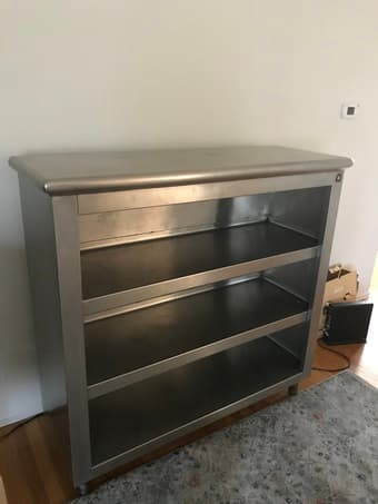 Vintage Industrial stainless steel Bookcase 1