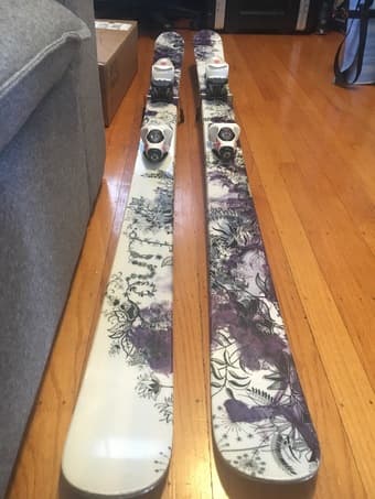 Women's Line skis with bindings 1