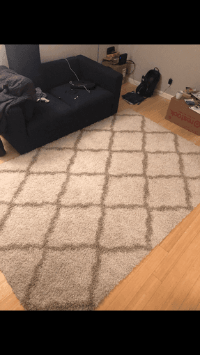 Beautiful new 6' by 9' ivory carpet for sale 1