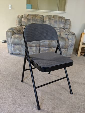 6 fabric padded, comfortable, foldable chairs 1