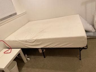 Queen size memory mattress + bed frame 1