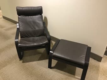 Leather chair with ottoman 1