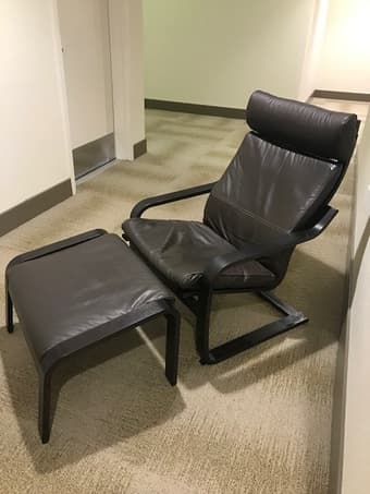 Leather chair with ottoman 2