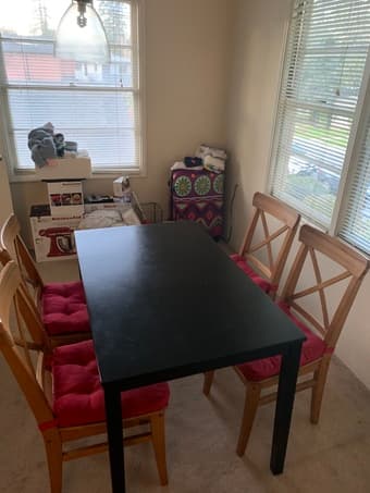 Beautiful wooden table and 4 chairs for only $50!! 1