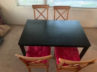 Beautiful wooden table and 4 chairs for only $50!! 3