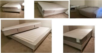 Queen size bed with mattress (washable mattress cover 1