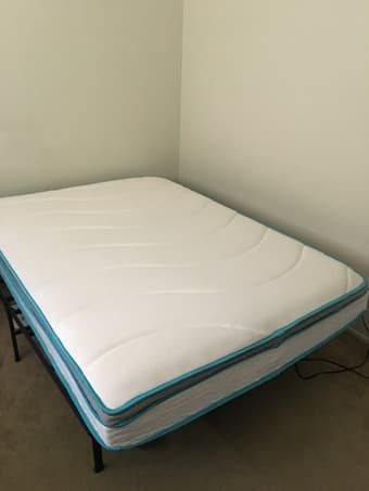 Mattresses plus bedframes: 1 Full - $130, 1 Twin XL 1