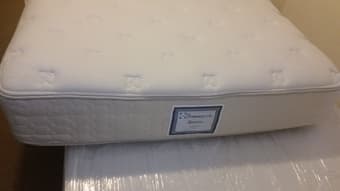 Queen Mattress - Posturepedic and brass headboard 1