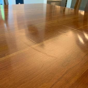 Ethan Allen dining table with extension leaves 1