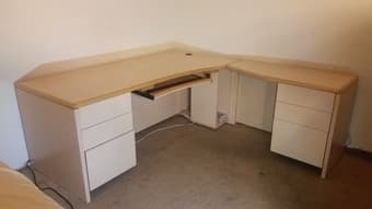 Moving Sale: L-shaped Executive Desk - Very High Qulity Solid wood 1