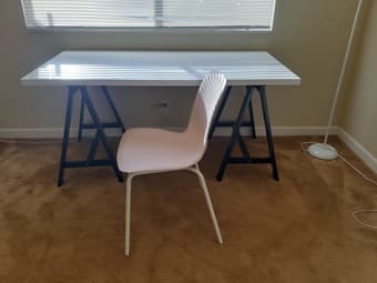Ikea white desk and chair 1
