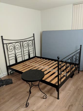IKEA Queen Metal Bed Frame + 2 Night Stands 1