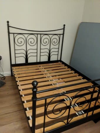IKEA Queen Metal Bed Frame + 2 Night Stands 2