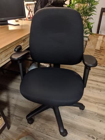 Wooden desk + chair and foot cushion 2