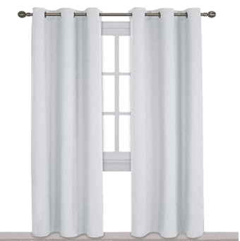 tension rod and curtain all white like new 2