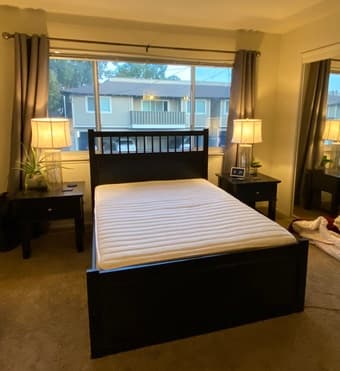 Full Size Mattress and Hemnes Black-Brown Bed Frame w/ Slats 3