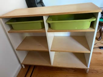 Organizer unit with shelves and bins 1