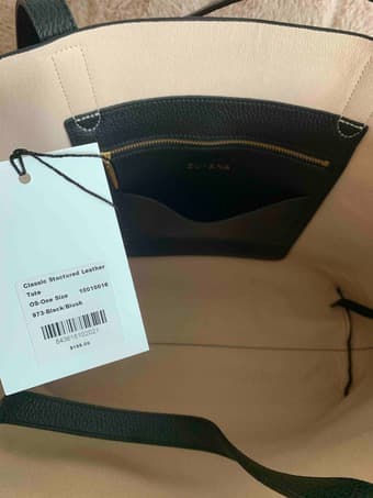 cuyana structured leather tote (brand new) + optional insert 2