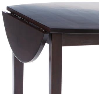 Round Dining Table with Drop Leaf (Black) 2