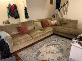 Giant L Shaped Couch, high quality, sits 7 1