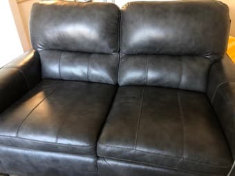 Gray/Charcoal Leather Couches (Great Condition, barely used) 3