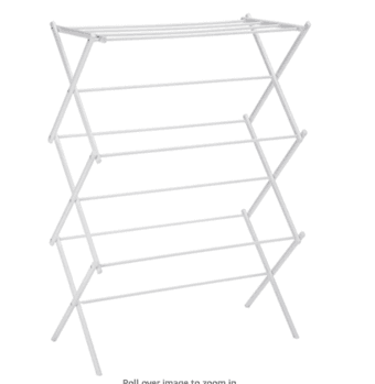 AmazonBasics Foldable Clothes Drying Laundry Rack - White 1