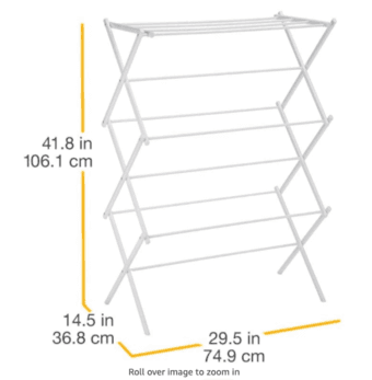 AmazonBasics Foldable Clothes Drying Laundry Rack - White 2