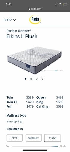 Full Mattress - Serta Perfect Sleeper 3