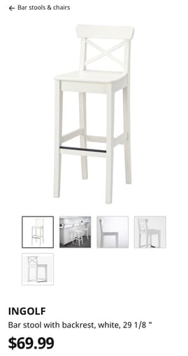 INGOLF Bar stool with back rest 1