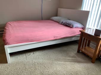 Almost new Ikea Malm Bed + Mattress, Dining Table, Standing Light 2