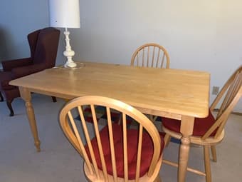 Wooden table + 3 chairs - FREE 1