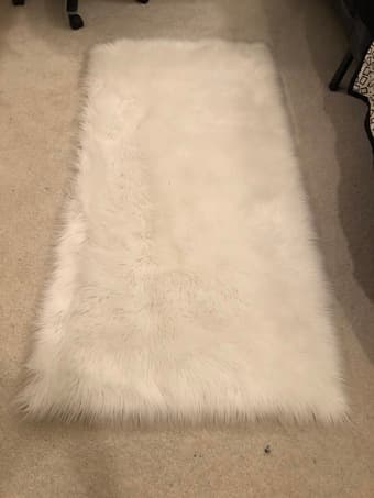 Faux White Fur Rug 1