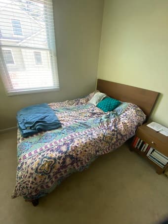 Double Wood Bedframe AND slacks (price negotiable!) 1