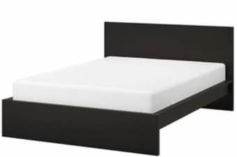 Queen sized dark brown bed frame AND mattress - $150 PICK UP TODAY 3