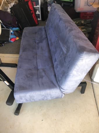 Blue Suede IKEA Fold-out Futon 1