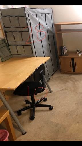 Moving sale - Portable wardrobe storage closet and home office chair 1