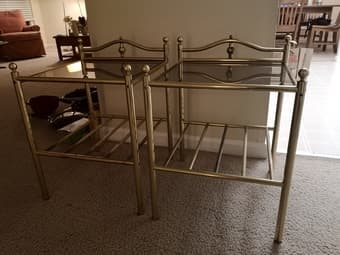 Gold nightstands side tables end tables 1