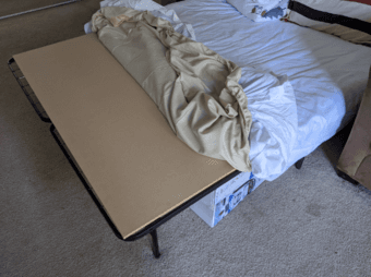 Moving sale: Queen bed frame $35 and bed stand $15 2