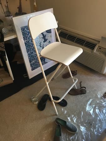 white chair- bar stool height $15 1
