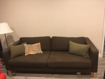 IKEA brown sofa, 1
