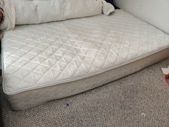 Free Queen sized mattress and Queen-size brass headboard 1