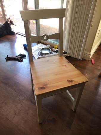 Three IKEA chairs and seat cushions 1