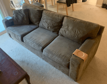 Comfy grey couch in good condition 1