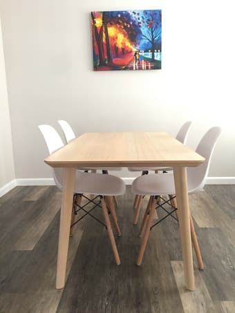 Dining table and set of 4 modern dining chairs 1