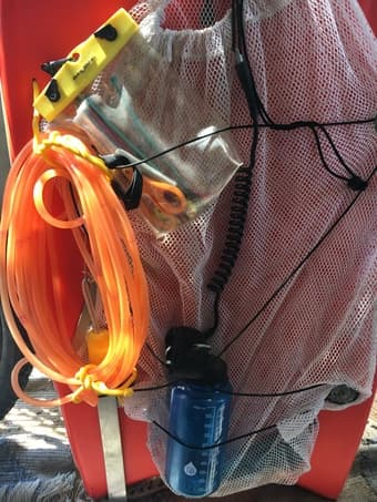 Free diving aspearfishing, cove diving float custom setup with float l 2